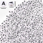 Letter Beads, DECYOOL 1900Pcs 4×7mm Wihte Black Acrylic Alphabet Beads with 1 Roll Elastic String for Bracelet Necklace - color: White&Heart