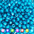 Cube 400pcs Faceted Square Transparent 8mm Glass Crystal Spacer Beads, Round Beads Inside for Jewelry Making (Blue) - color: Blue