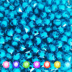 Cube 400pcs Faceted Square Transparent 8mm Glass Crystal Spacer Beads, Round Beads Inside for Jewelry Making (Blue) - color: Blue