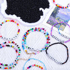 2000pcs Glass Seed Beads Bulk, 4mm 6/0 Mini Pony Spacer Small Individual Color Seed Beads for DIY Bracelet Necklaces Wrist Jewelry Making, Black - color: Black