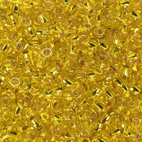 John Bead Czech Glass Seed Beads 6/0 Pineapple Jello Beads for Jewelry Making Crafts, 23g Vial - color: Pineapple Jello