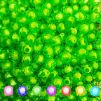 400pcs Faceted Square Transparent 8mm Green Glass-like Resin/Plastic Cube Beads with White Ball Inside for Jewelry Making - color: Green