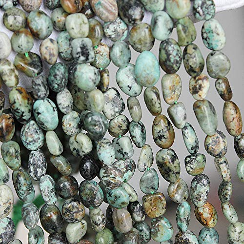 MJDCB Natural Irregular Shape Stone Beads 8-10mm Africa Turquoise Gemstone Energy Cured for Jewelry Making Bracelet Necklaces - color: Africa Turquoise