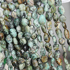 MJDCB Natural Irregular Shape Stone Beads 8-10mm Africa Turquoise Gemstone Energy Cured for Jewelry Making Bracelet Necklaces - color: Africa Turquoise