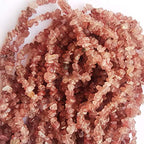 90 Inches Strawberry Quartz Irregular Shaped Crystal and Healing Tumbled Chip Stone Beads for Jewelry Making - color: Dark Pink-Strawberry Quartz
