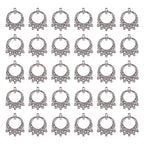 100pcs Antique Silver Hollow Chandelier Component Links with 5 Holes Charms Pendant Connectors 24x20mm for Dream Catcher Necklace Dangle Earrings Jewelry Making - color: Antique Silver, Dream Catcher-1