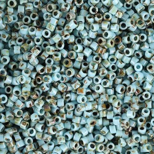 Miyuki Delica Seed Beads – Size 11/0 (1.6 mm), DB2264, Picasso Seafoam Green Matte, 7.2 g, Approx. 1440 Beads, Made in Japan - color: DB2264 - Picasso Seafoam Green Matte
