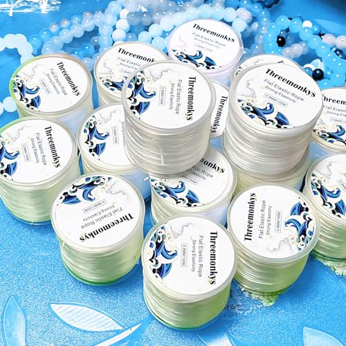 Flat Elastic Line 0.8 mm Elastic Bracelet Rope Bead Rope for String Jewelry Production and Bracelet Production (100 m) - size: 1 pack