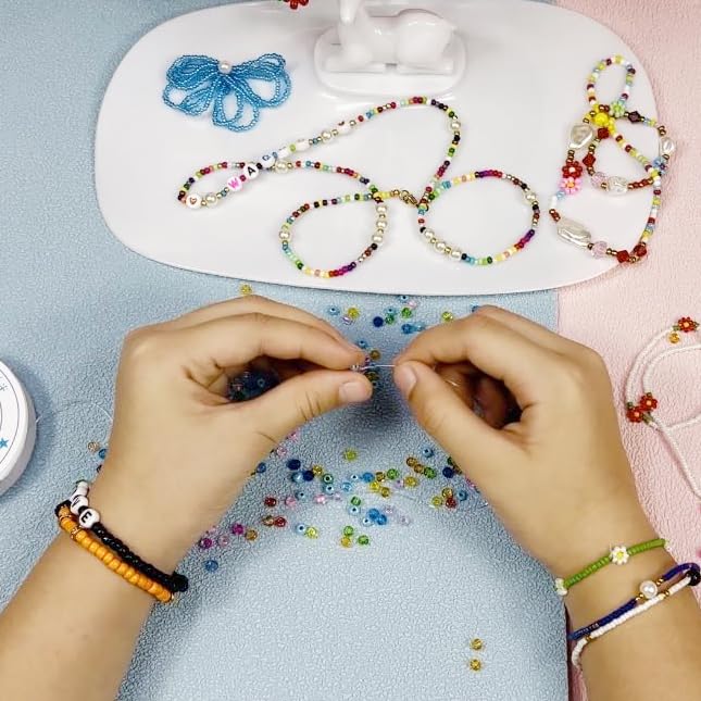 Transparent Colourful 2mm Seed Beads About 9800pcs/110Grams in Bag, 12/0 Glass Craft Beads for Earring Making Bracelet and Necklace （Transparent Colourful） - color: Transparent Colourful, size: 2mm