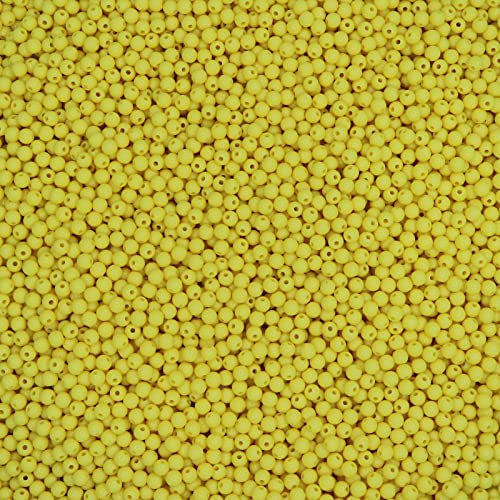 600 Pieces Yellow Beads for Jewelry Making, Bulk 6mm Colorful Acrylic Beads, Acrylic Round Loose Ball Beads with 1.5mm Hole for Bracelets Necklaces Earring Making Supplies - color: Yellow, size: 6mm - 600Pcs