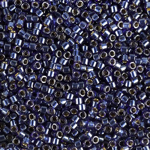 Miyuki Delica Seed Beads – Size 11/0 (1.6 mm), DB0278, Lined Dark Blue Luster, 7.2 g, Approx. 1440 Beads, Made in Japan - color: DB0278 - Lined Dark Blue Luster