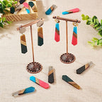 FASHEWELRY 20Pcs Hexagon Resin Wood Charms 3 Tone Polygon Wooden Earring Blanks Geometry Bohemia Earring Charms Wooden Earring Pieces Findings for Jewelry Making (RESI-TA0001-61-Biyun) - color: 3 Tone-Hexagon