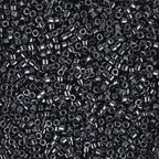 Miyuki Delica Seed Beads – Size 11/0 (1.6 mm), DB0453, Nickle Plated Dyed Dark Gunmetal, 7.2 g, Approx. 1440 Beads, Made in Japan - color: DB0453 - Nickle Plated Dyed Dark Gunmetal