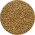 2200pcs Glass Seed Beads Bulk, 4mm 6/0 Pony Beads Bulk for Jewelry Making Mini Spacer Beads Loose Beads Craft Small Glass Seed Beads for DIY Bracelet Wrist (Gold) - color: Gold