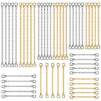 winee 30pcs Chain Extenders for Necklace, Necklace Extenders for Women Girls Bracelet Anklet Extender Stainless Steel Chain Extenders for Jewelry Making 2in 3in 4in 5in 6in (15 Gold, 15 Silver)