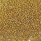 Size 6/0 Crafts Glass Seed Beads 4mm Gold Beads for Jewelry Making (Total About 100g About 1200pcs) - color: Gold