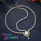 Catery Head Chain Jewelry Boho Gold Rhinetsone Headpiece Indian Accessories for Women - color: Gold