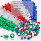 Red White Blue Green Pony Beads for Bracelets Christmas Beads for Friendship Bracelets 1000 Pcs Independent Day Plastic Beads for DIY Necklace Jewelry Making Supplies - color: Red White Blue Green Transparent