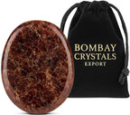 Garnet Worry Stone – Natural Polished Thumb Palm Stone for Energy, Passion & Grounding – Pocket Crystal for Focus & Inner Strength - color: Garnet