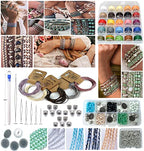 Sabrikas Let Your Creative Spirit Run Free Metallic Leather Boho Macrame Wrap Crystal Glass DIY Bracelet Jewellery Making Kit with Video Tutorial Hobby for Teens to Adults