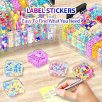 Bead Organizer Box 120 Pcs, 4-Tier Large Capacity Stackable Bead Storage Containers, Portable Plastic Craft Organizers for Jewelry Making, Bracelets, DIY, Nail Art Charms - size: 4-tier 120 Compartments
