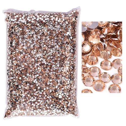 Blinginbox 50000pcs Flatback Rhinestones,Resin Non Hotfix Rhinestones Large Quantity Wholesale for Crafts DIY Creative Design,Clothes,Makeup,Nail Art (2mm=0.08", Champagne) - color: Champagne, size: 2mm=0.08"