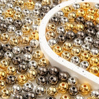 10mm Acrylic Beads 400pcs Golden&Silver&Grey Bead Round Bubble Beads for DIY Craft Jewelry Necklace Making (Golden&Silver&Grey) - color: golden&silver&grey