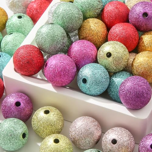 20mm Acrylic Beads 60pcs Color Fold Pearl Bead Chunky Bubblegum Beads for DIY Jewelry Making (fold Pearl) - color: uv pearl color