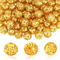 TOAOB 100pcs 10mm Gold Plated Filigree Hollow Ball Beads Round Metal Loose Spacer Beads for DIY Crafts Bracelets Necklaces Earrings Jewelry Making - color: Gold, size: 10mm