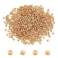 UNICRAFTALE 500pcs Golden 304 Stainless Steel Round Spacer Metal Beads - Tiny Smooth Beads for Jewelry Making - About 3mm in Diameter - color: Golden, size: 3mm