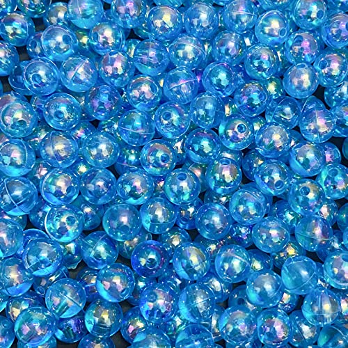 300 Pcs 8mm Acrylic Round Beads AB Colors Round Spacer Beads for Earring Bracelet Necklace Key Chains Jewelry DIY Craft Making(Lake Blue AB) - color: Lake Blue AB, size: 8mm