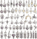 Mixed Pearl Cage Locket Pendants Set, Essential Oil Diffuser DIY Necklace Bracelet Jewelry Making Craft, Bulk Beads Aromatherapy Diffuser Charms Gifts for Women Girls - color: Random 20pcs Dull Silver