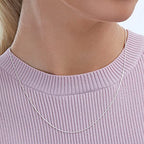 Amazon Essentials Sterling Yellow Gold or Silver Thin 0.8mm Box Chain Necklace - color: Silver, size: 18"