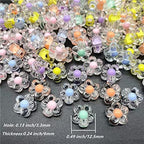 200pcs 12mm Flower Acrylic Beads Mix Candy Colors Flower Plastic Pastel Beads for DIY Crafts Braids Bracelet Earring Jewelry Making