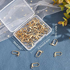 Beebeecraft 1 Box 50Pcs Leverback Earring Hooks 24K Gold Plated Brass French Earwires 16.5x11mm Clasp Earring Hooks for Jewelry Making - color: 16.5x11mm Round Disc Earring Hooks
