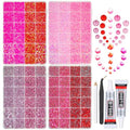 qiipii 8 Color 2-6mm Red Jelly Resin Rhinestones w B7000 Jewelry Glue for Bedazzling Crafting Flatback Stones Gems Diamonds for Nails Face Eyes Makeup Tumblers Bottles DIY Crafts Clothes Shoes Phones - color: Pink / Rose / Red Series Rhinestones