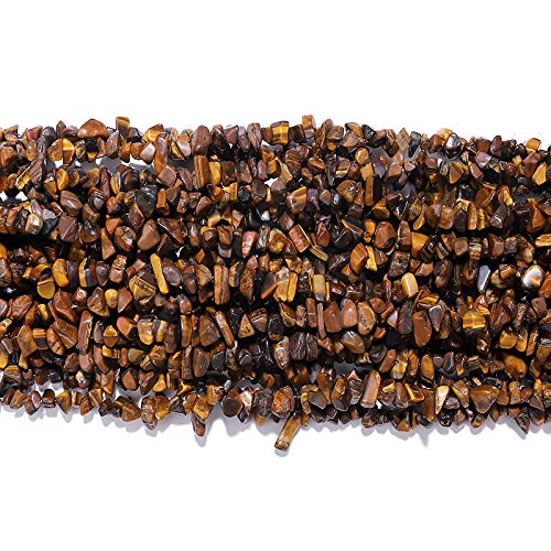 BEADIA Irregular Natural Tiger Eye Stone Loose Semi Gemstone Beads for Jewelry Making 5-8mm 80cm - color: Tiger Eye, size: 5-8mm 80cm