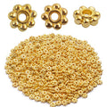 BronaGrand 500pcs Metal Daisy Spacer Beads 4mm for DIY Jewelry Making (Gold) - color: Gold