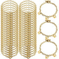 Hicarer 45 Pieces Bracelet Chains with OT Toggle Clasp Stainless Steel Bracelet Link Chains DIY Jewelry Making Supplies for Women Jewelry Crafts(Gold) - color: Gold