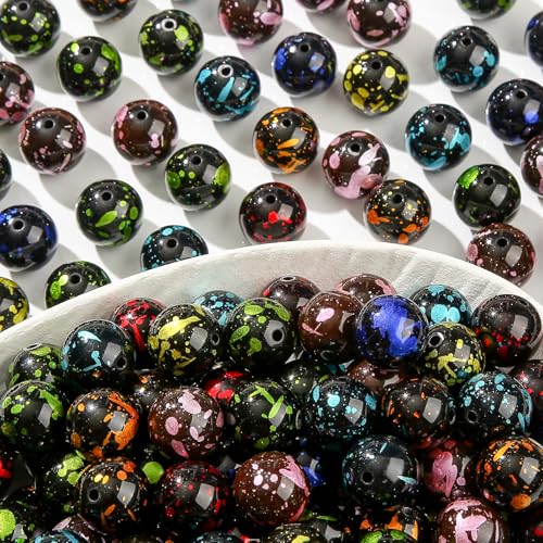 20mm Acrylic Beads 160pcs Dark Style Chunk Bubblegum Bead Multicolor Beadable Pen Ball Beads for Pen Bag Jewelry Making Necklace Bracelets (ahpm) - color: black&dark blue