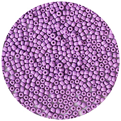 Bala&Fillic Purple Color 4mm Seed Beads About 1200pcs/100Grams in Bag, 6/0 Glass Craft Beads for Making Bracelet and Necklace (Purple) - color: Purple -4mm