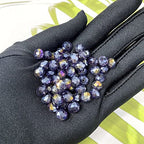 Jmassyang Briolette Rondelle Faceted AB Crystal Glass Beads for Jewelry Making Bracelets Necklaces Earrings (Violet AB, 6x8mm) - color: Violet AB, size: 6x8mm