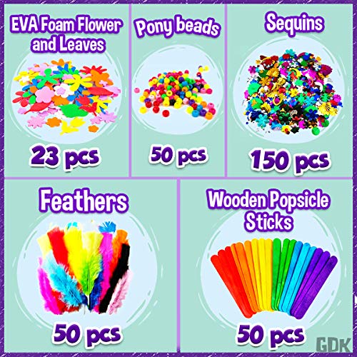 GoodyKing Arts and Crafts Supplies for Kids - 1170Pcs+ Craft Art Supply Kit for Toddlers Kids Craft Supplies & Materials Age 4 5 6 7 8 9 - Christmas D.I.Y. Crafting School Supplies - size: Large