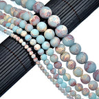 AD Beads Beautiful Natural Matte Gemstone Round Spacer Loose Beads 4-12mm (4mm, 14 Matte Sediment Jasper) - color: 14 Matte Sediment Jasper, size: 4mm