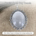 20Pcs Photo Charms Cabochon Blanks Set 10Pcs Large Oval Pendant Trays with 10 Glass Cabochons for Memorial Jewelry Making Bridal Bouquet Charms DIY - color: 5 Colors
