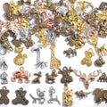 stino 100g Metal Pendant Charms for Jewelry Making, Bulk Silver & Gold Plated Charms for Braclet Necklace Crafts, Animal Plant Flower Pet and so on - color: Terricole Bronze Glod