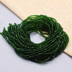 415pcs Rondelle Crystal Glass Beads 2mm 4mm 6mm 8mm Mixed Sizes, Faceted Briolette Spacer Czech Seed Loose Beads for DIY Jewelry Making (Dark Green) - color: Dark Green