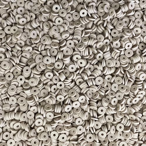 4100 Pcs Brown Clay Beads Bracelet Making Kit, 6mm Polymer Spacer Flat Heishi Beads for Jewelry Necklace Earring Making - color: Brown
