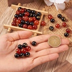 Cheriswelry 52Pcs 10mm Natural Gemstone Letter Beads - Agate Alphabet Healing Stone for Birthday Bracelet Necklace Jewelry Making - Black Red Crystal - color: Agate with Letter-Mixed Color*2