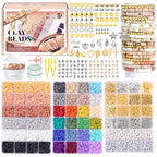 Beadact Clay Beads Spinner for Bracelet Making Kit, 3 Boxes Earth-Toned Colors Beads with Bead Spinner, Friendship Bracelet Making Kit for DIY Crafts with Spacer Bead and Charm, Gift for Craft Lovers